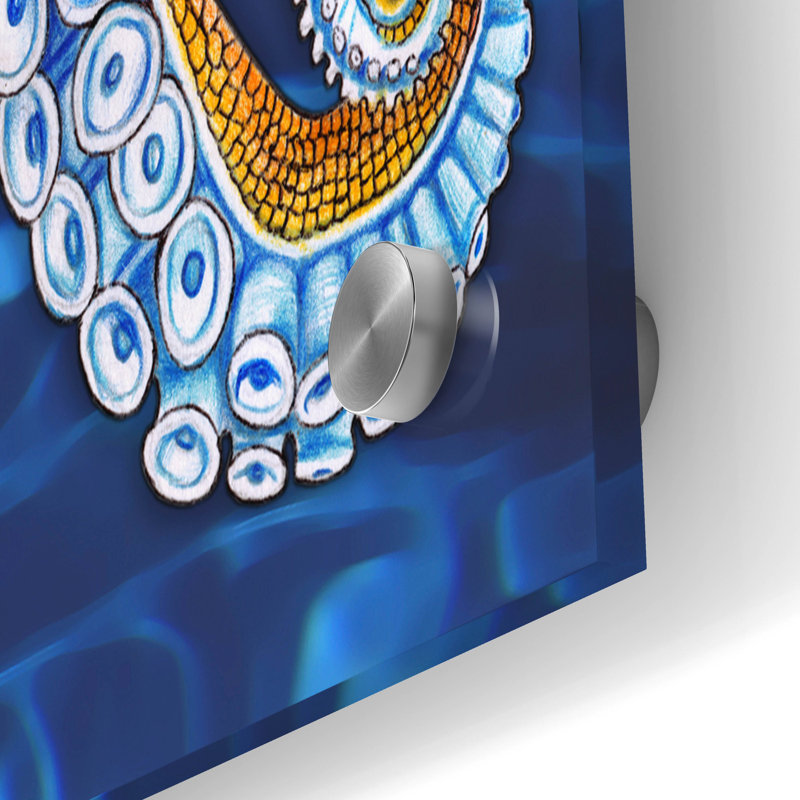  «Octopus» par Tim Jeffs, art mural en verre acrylique, H 24 po x l 36 po