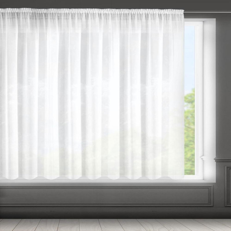 Rebecca Eyelet Single Curtain, White Tape, 250cm H x 140cm W