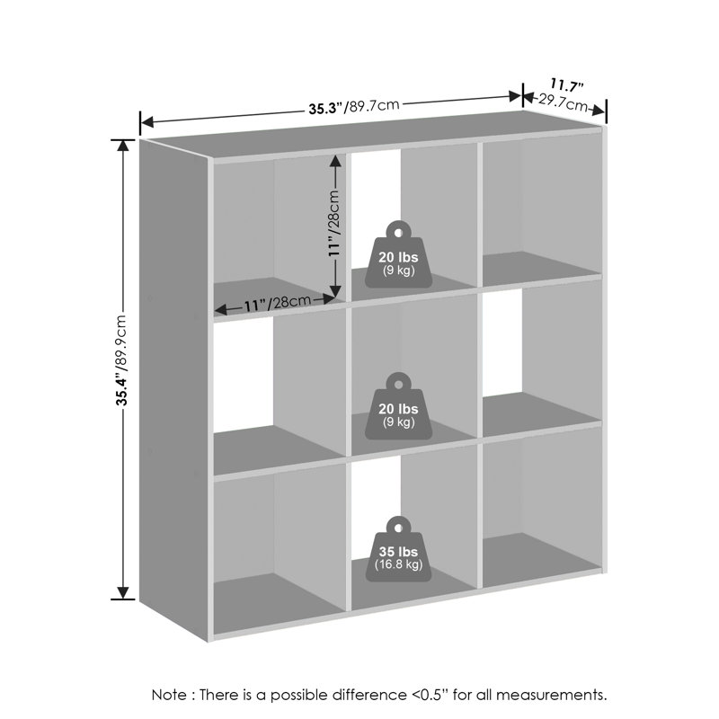 Armoire de rangement cubique, bibliothèque, bibliothèque, 9 cubes, Espresso