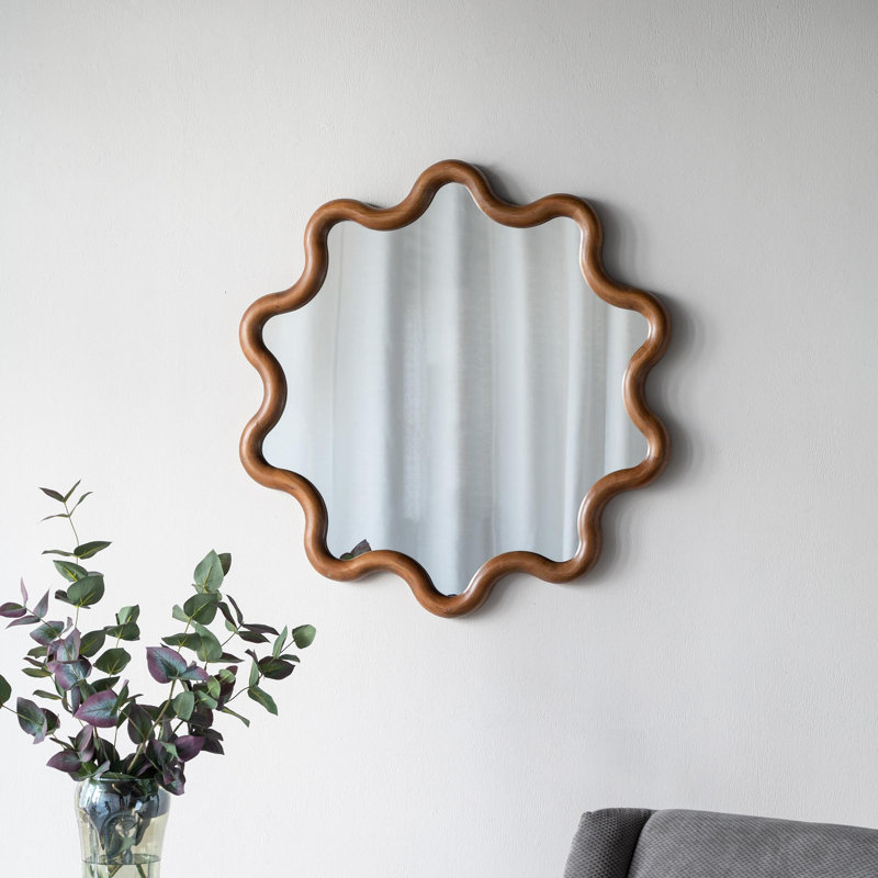 Wooden Accent Mirror with Unique Frame