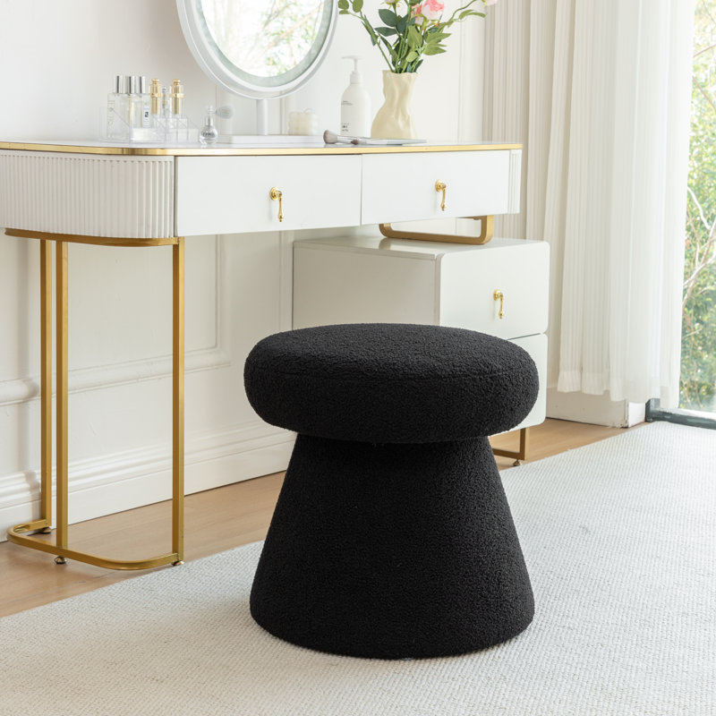 Accent Stool Vanity Ottoman, Black