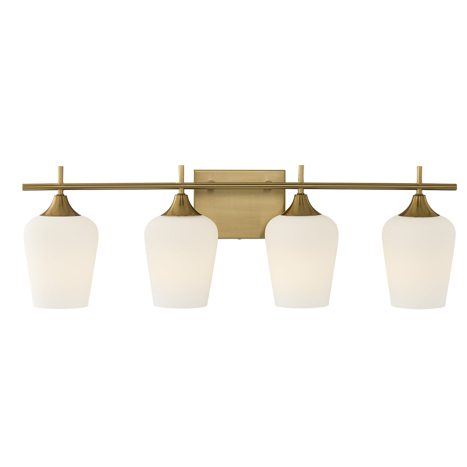 Breena Dimmable Vanity Light, Warm Brass, White