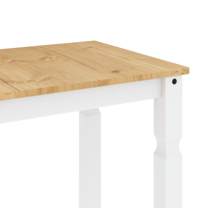 Anesia Solid Wood Dining Table, White, 60cm W x 112cm L