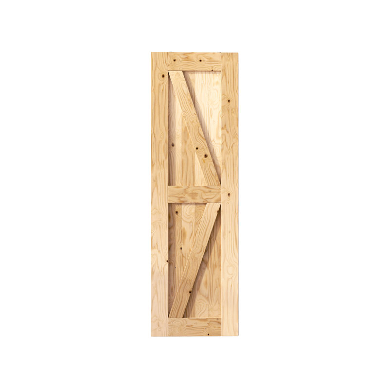 Porte de grange en bois de pin massif 5-en-1 de conception non finie / non assemblée seulement, 22 po x 80 po