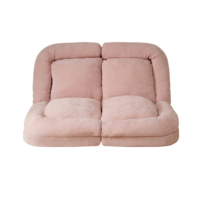Canapé-lit convertible simple pliable, rose, la partie droite du produit complet., Rose