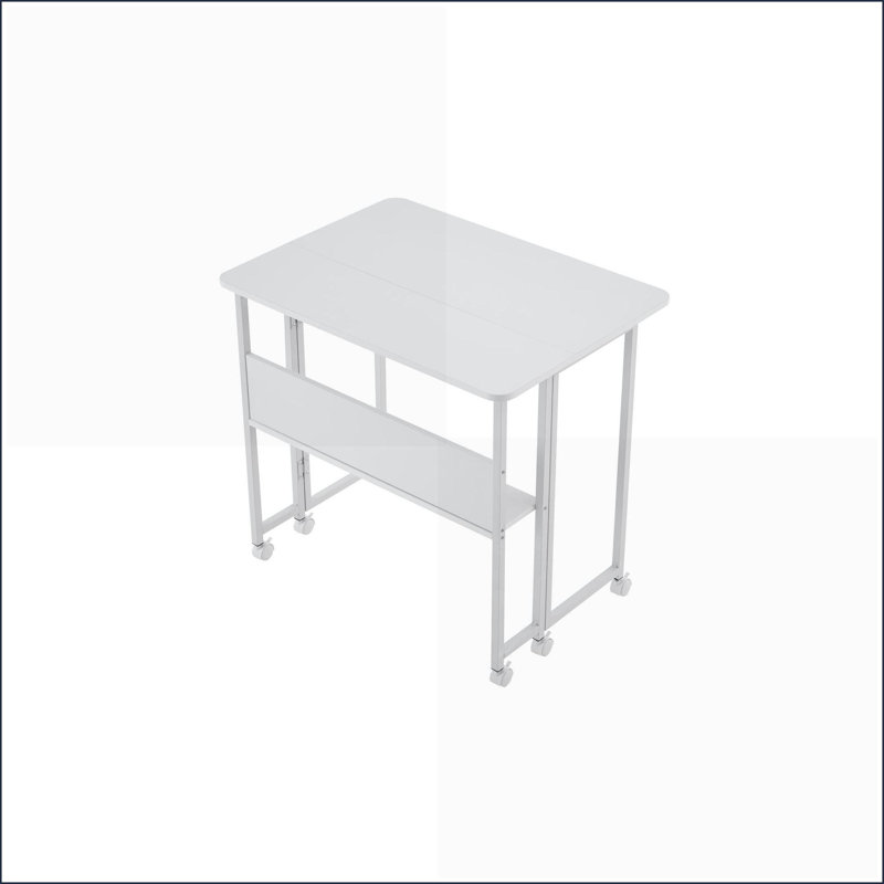 Table basse pliante peu encombrante pour petits espaces, blanc, rangement robuste et pratique