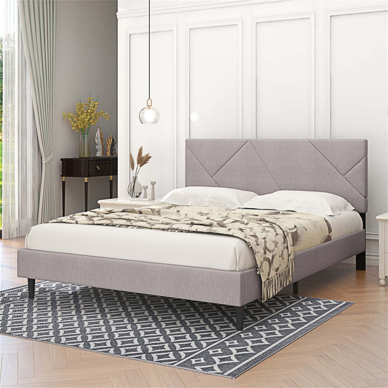Lit plateforme, Grand, Beige clair