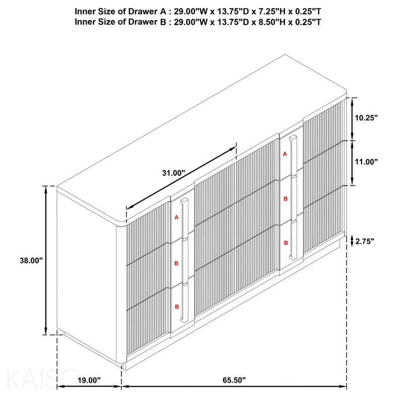 Commode 6 tiroirs Ash