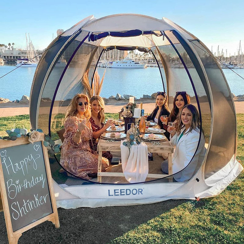9,7 pi L 8,5 pi. D Pavillon de jardin en fibre de verre, gris