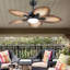 Ventilateur de plafond 44 "/ 52" à feuilles tropicales à intensité variable avec lumières DEL et télécommande-439240859-439240838