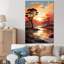 Coucher de soleil africain, savane, harmonie I - arbre, art mural africain-886574944-956872231
