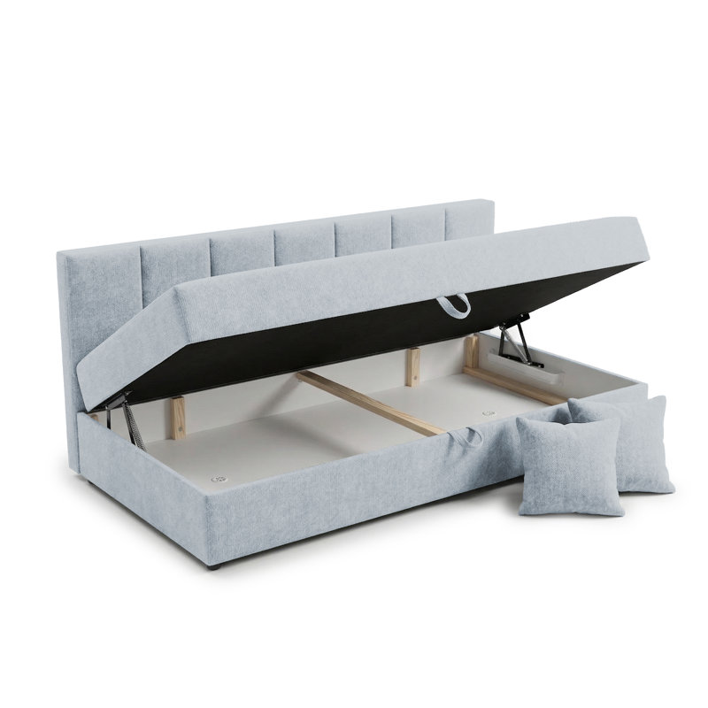 Lenny Upholstered Polyester Daybed, Light Blue