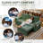3-in-1 Convertible Modular Sofa Bed with USB Port & Side Storage, Green Corduroy Multi-Functional Loveseat for Living Room-328045282