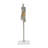 4.8x3x15.8" Aluminum Taper Candle Holder with Abstract Human Design and Marble Stand