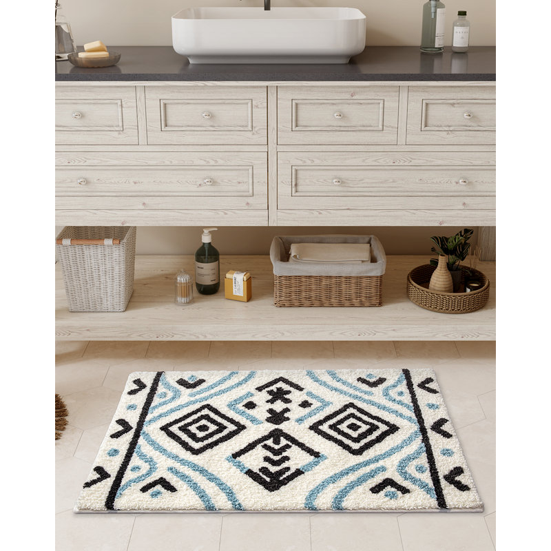 Non‑Slip Machine Washable Absorbent Fluffy Bath Rug