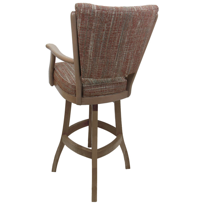 Très grand tabouret pivotant en bois Irminger, Red/Whitewash Frame, Tabouret de bar (siège d'une hauteur de 30 po)