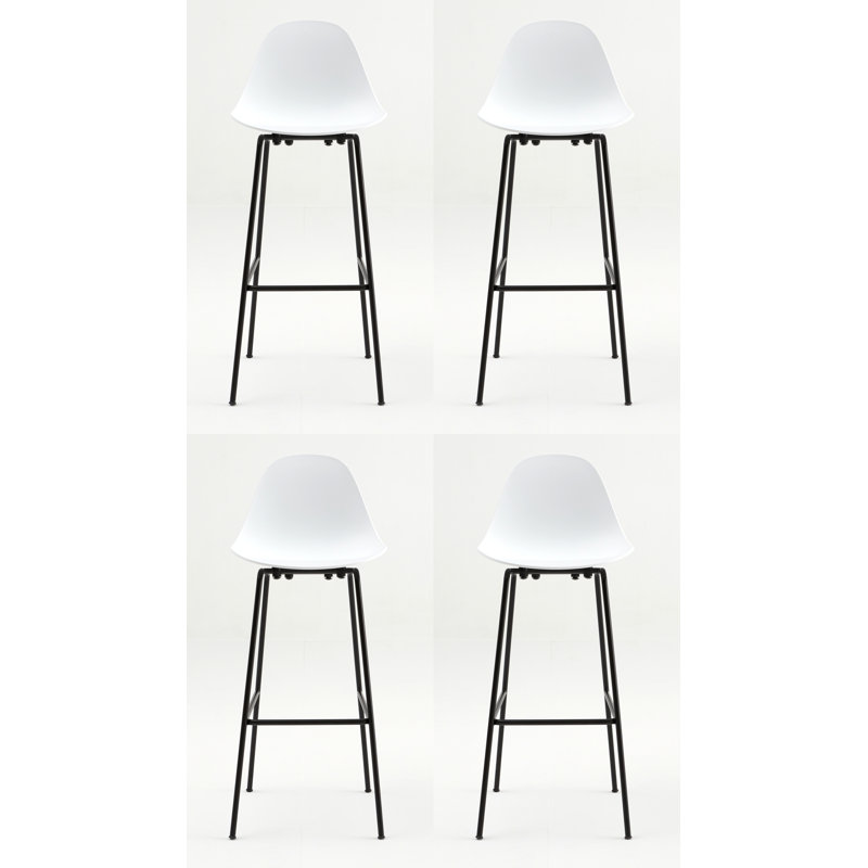 Tabouret de comptoir TA - Noir - Base noire, Noir, Blanc, Tabouret de comptoir (siège d'une hauteur de 25,6