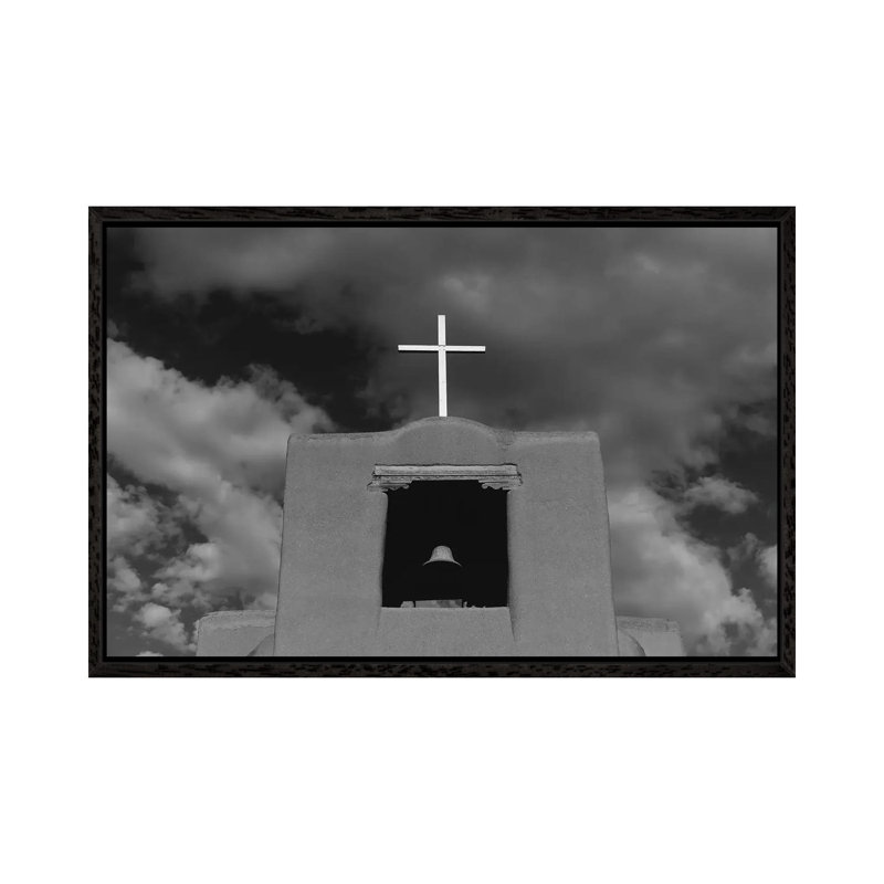 Santa Fe's San Miguel Chapel II by Bethany Young - Print on Canvas, Black Framed, 66.04cm H x 101.6cm W x 3.81cm D