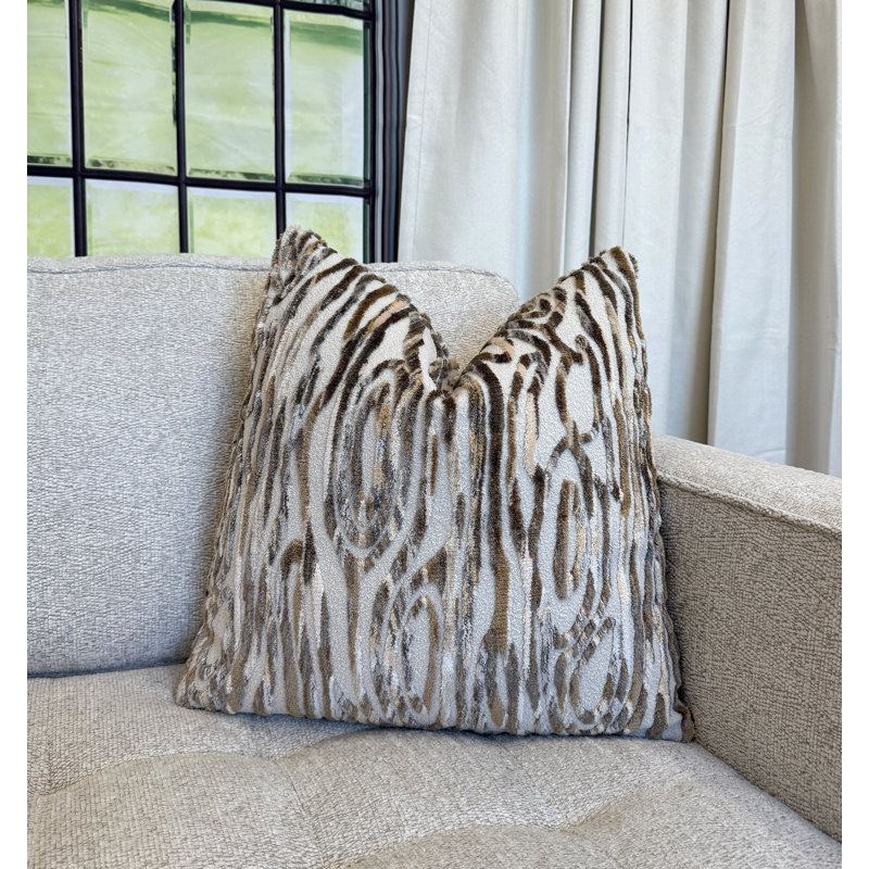 Housse de coussin en velours Flow, Café au lait, 20 x 20 po
