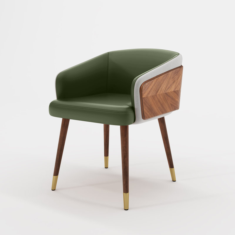 Enrico Fabric Upholstered Dining /Arm Chair, Army Green