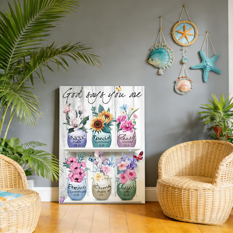 «God Says You Are», art mural encadré en bois à l'arrière, 30 x 20