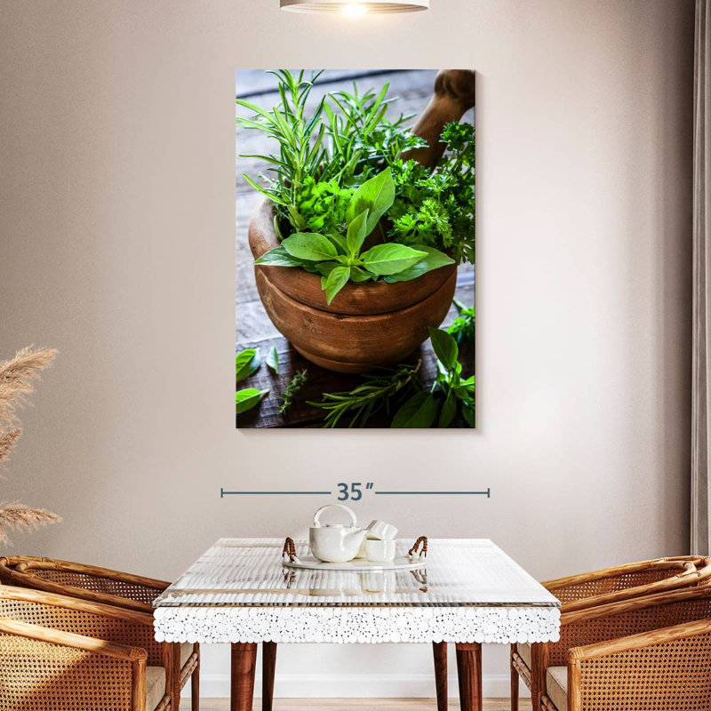 Yarlin Crushing Herbs, 48" H x 32" W