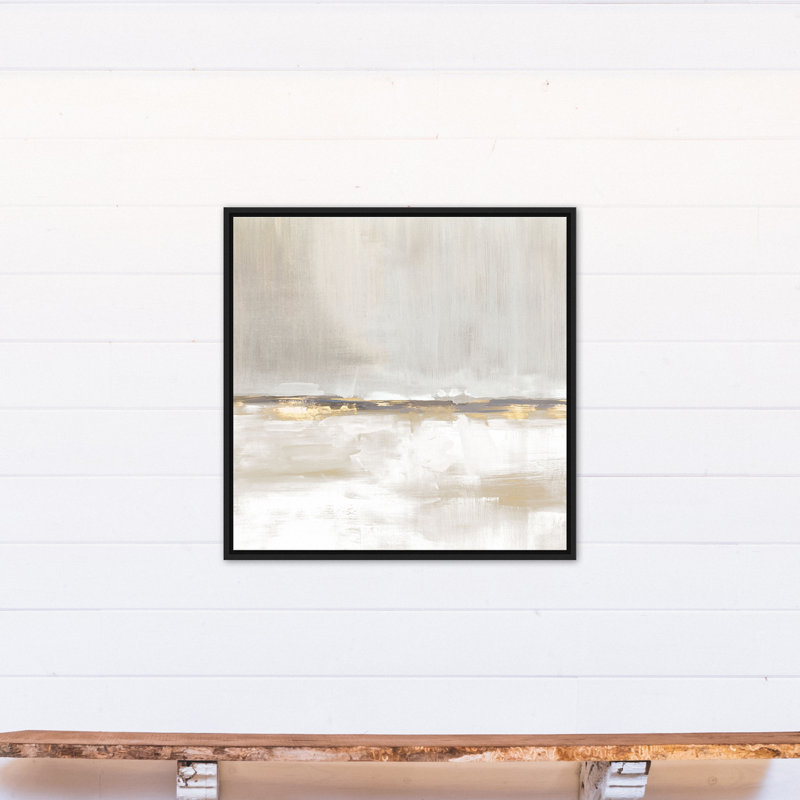 Toile encadrée flottante Golden Abstract Horizon, H 31,75 po x l 31,75 po x P 1,75 po