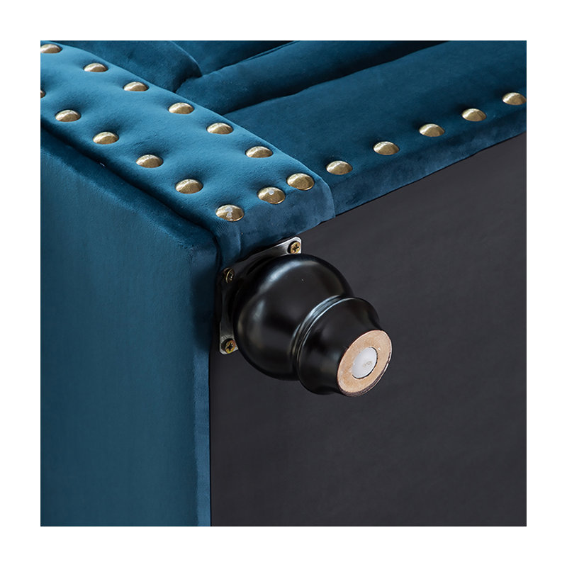 Méridienne Country-Style Rivet, Face à la gauche, Bleu