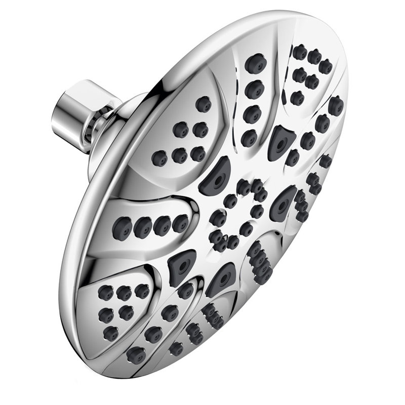 Pomme de douche à jet réglable 6 po 5 fonctions, Chrome poli