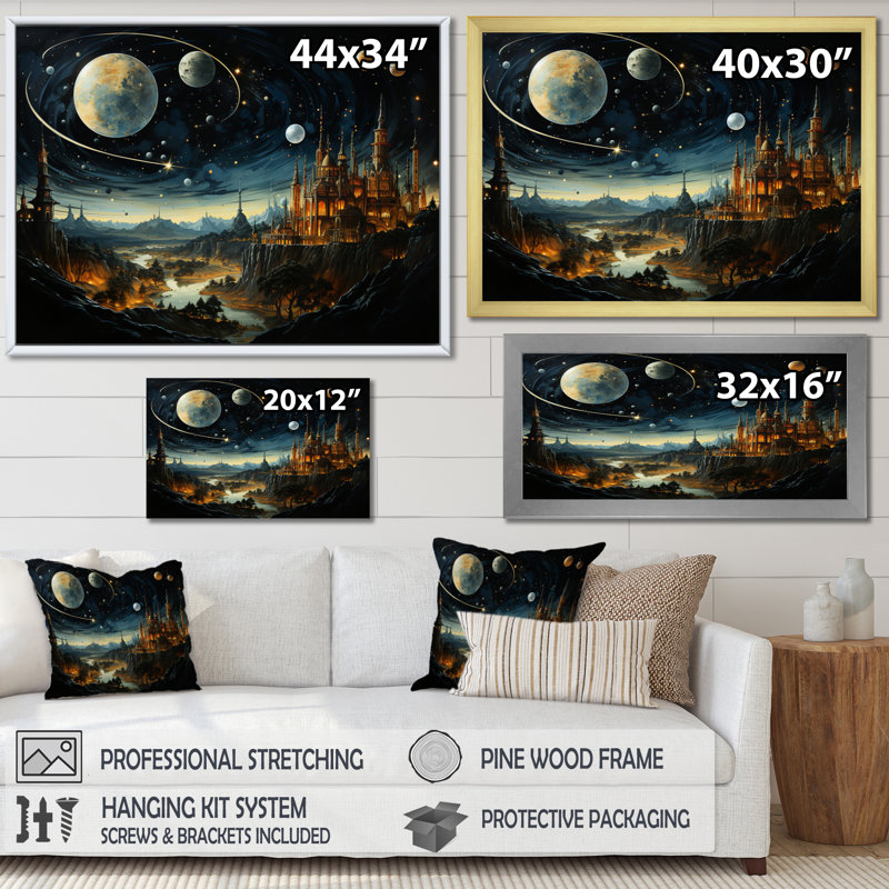 " Islam Art Islamic Astronomy III ", Cadre doré à une seule photo, H 34 po x l 44 po x P 1,5 po