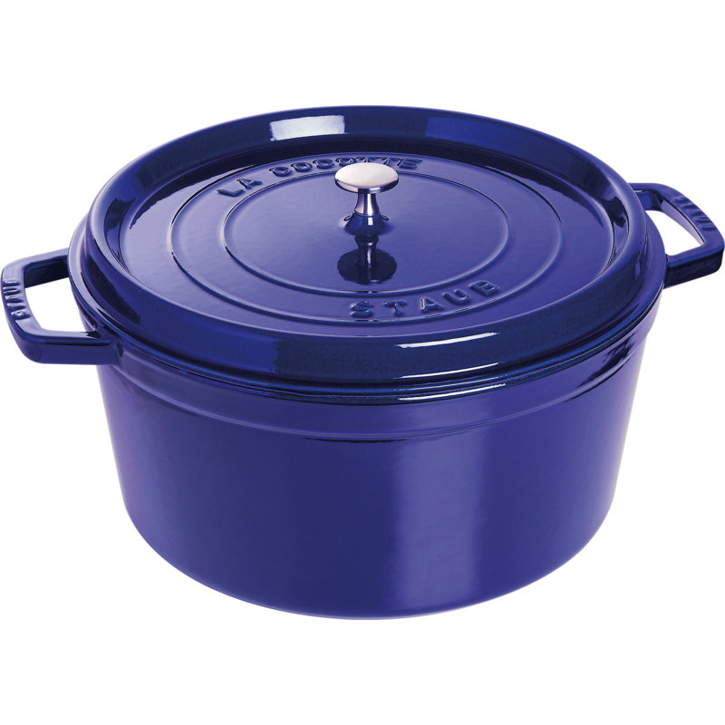 STAUB Round Cast Iron Cocotte, Dark blue, 22cm