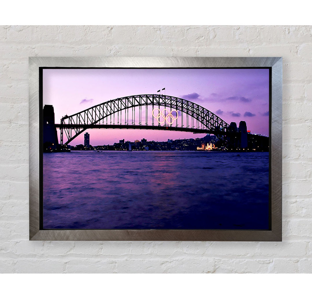 Sydney Harbour Bridge Pink Reflections - Einzelner Bilderrahmen Kunstdrucke