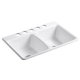 Deerfield 33" x 22" Undermount Kitchen Sink with 5 Holes Oversized Drilling