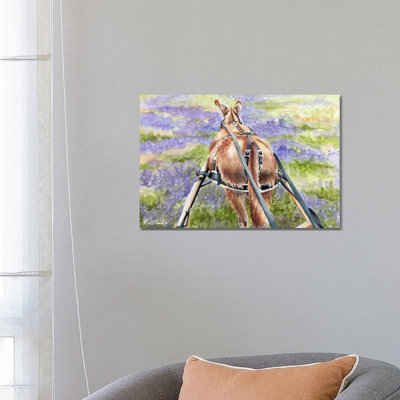 Donkey Lavender by Jennifer Redstreake - Wrapped Canvas Painting
