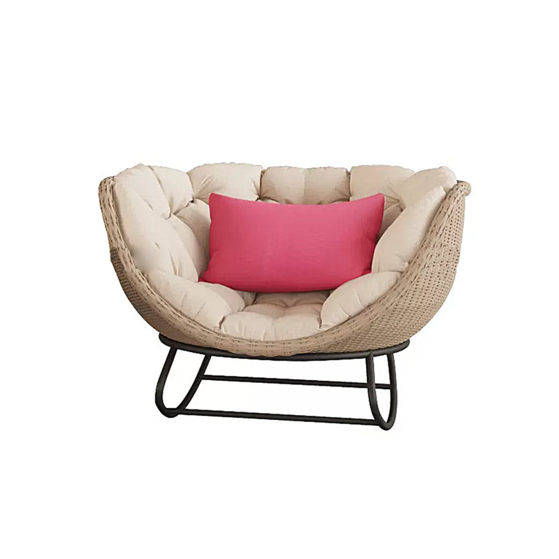 Chaise berçante Deluxe PE, Blanc cassé, Kaki pâle