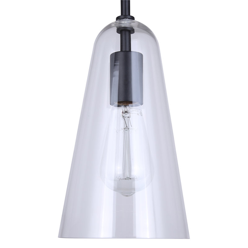 Luminaire suspendu en forme de cloche à 1 lumière Udel, Noir mat