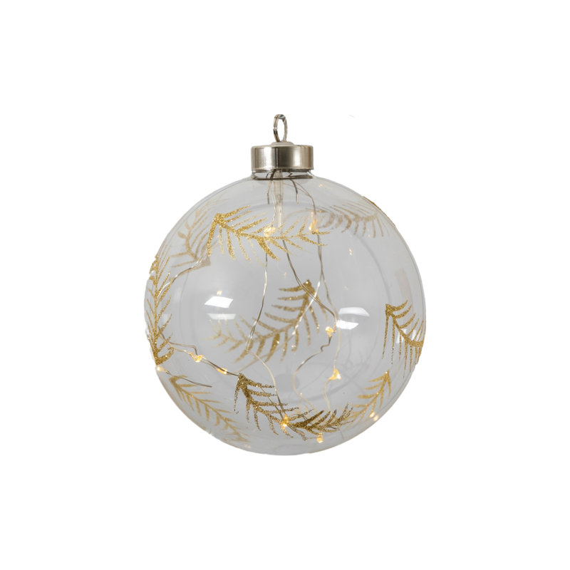 14cm Glass Lighted Ball Ornament