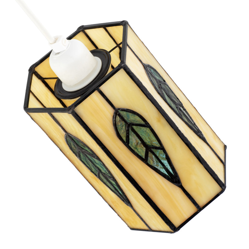 18cm H Glass Rectangle Pendant Shade ( No Direct Attachment Method ) in Beige