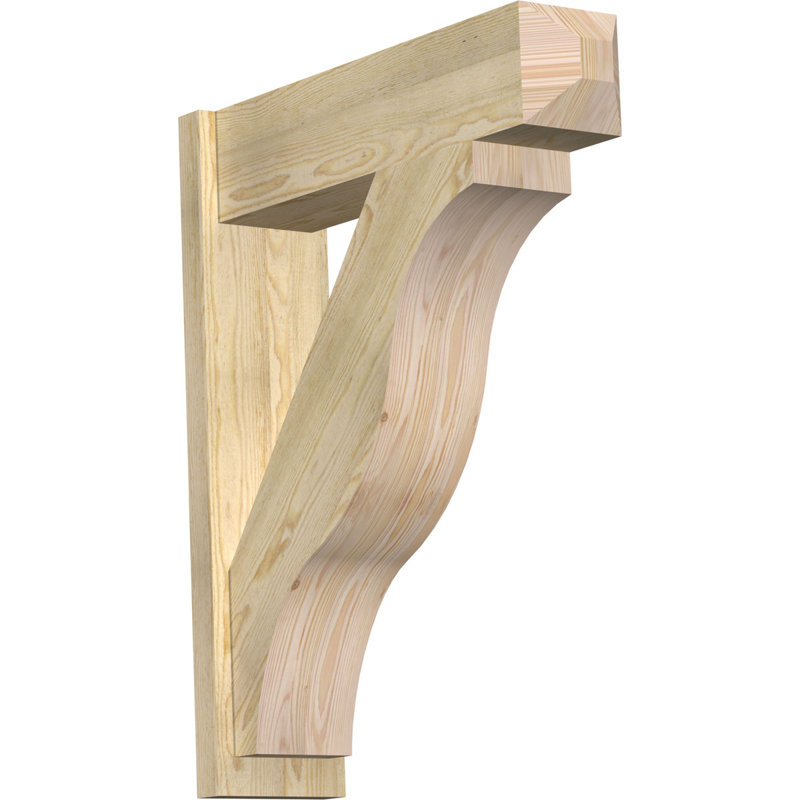 Persienne en bois rustique Funston Craftsman, Sapin Douglas de 8 po (sciage brut), P 34 po x H 40 po