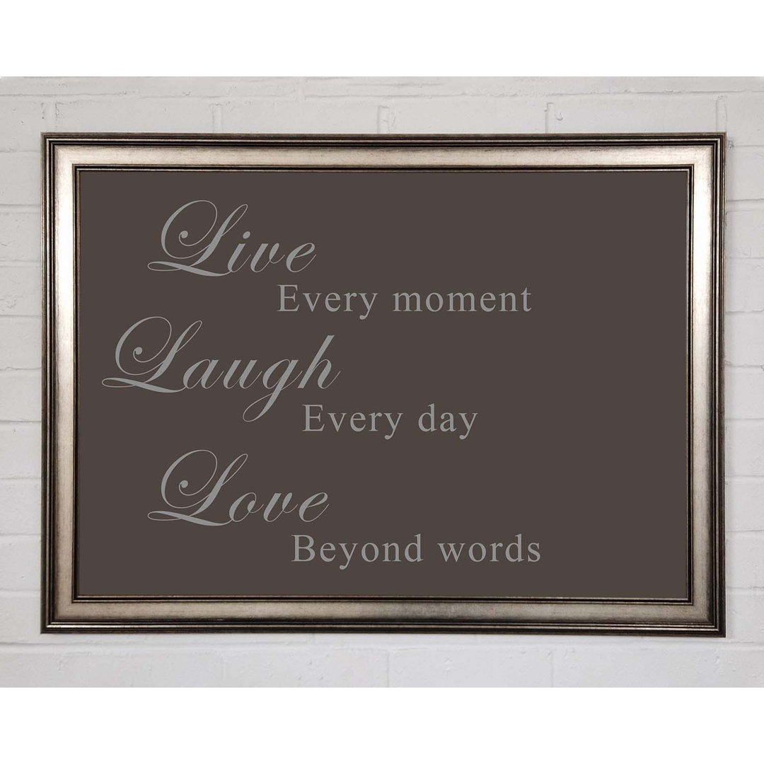 Gerahmtes Poster Liebe Zitat Live Laugh Love Chocolate