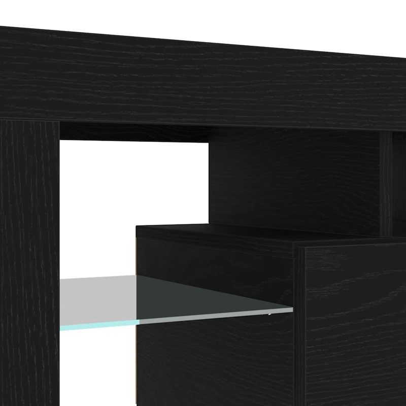 TV Cabinets 3 Pcs Black Oak Engineered Wood, 40cm H x 290cm L x 36.5cm W