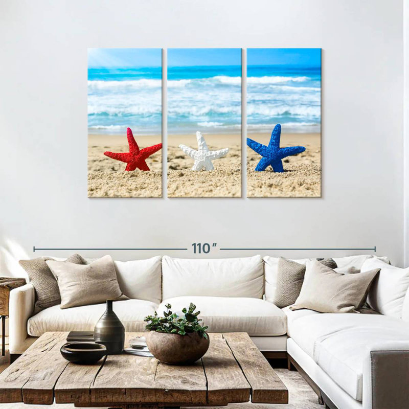 Étoile de mer patriotique Aletra Beach, H 48 po x l 74 po
