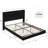 Floating Bed Frame With LED Lights, Upholstered Bed Frame With Headboard And Storage-282253888