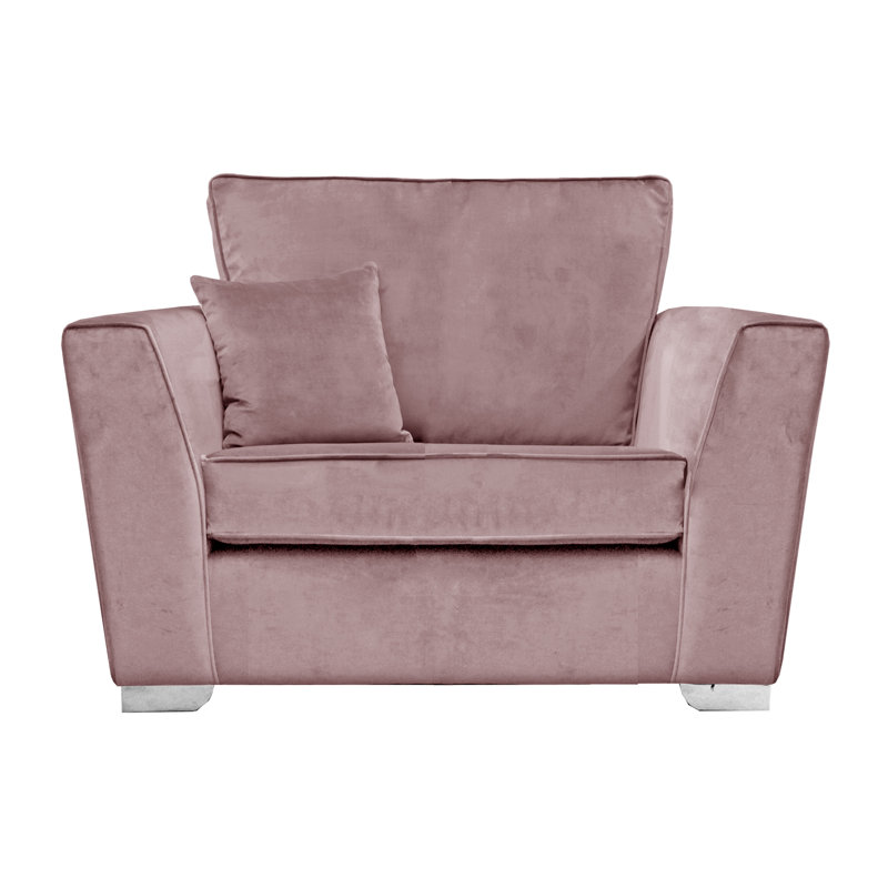 Quade 2 Seater Velvet Loveseat, Pink