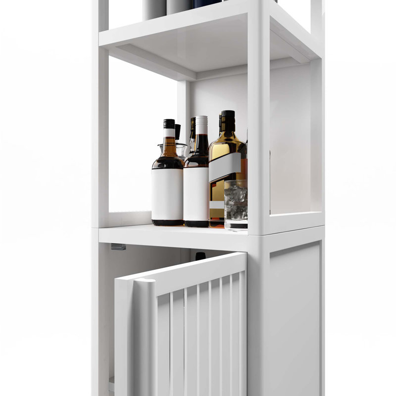 Linen Tower Bamboo Storage Cabinet, White