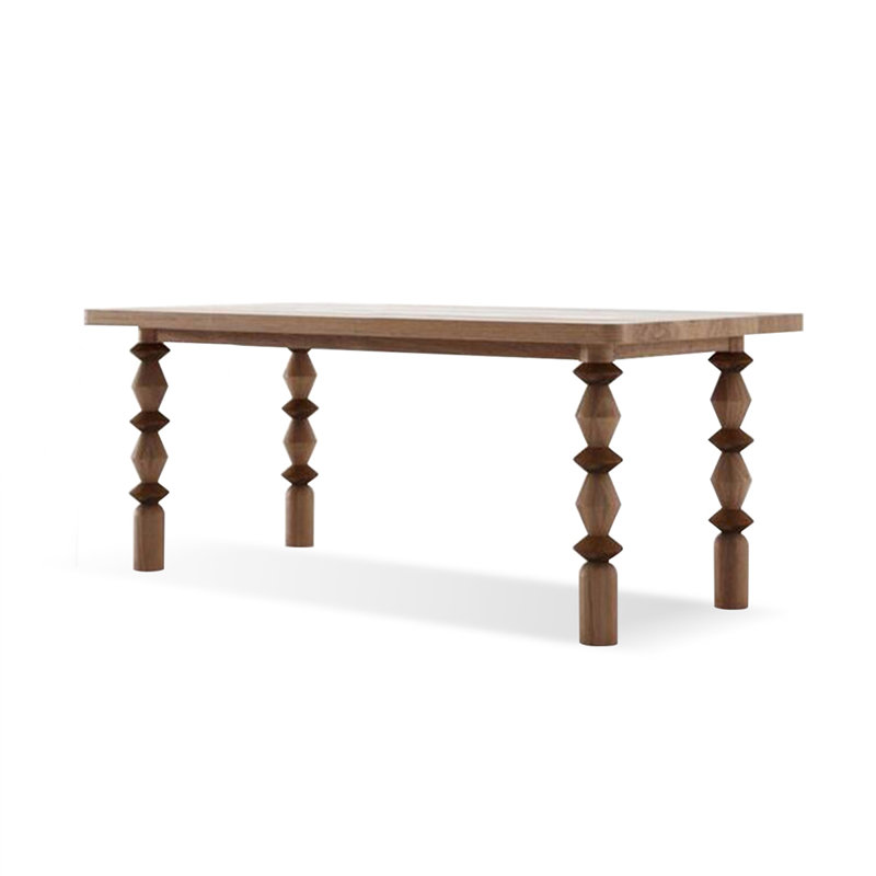 Rectangular Solid Wood Dining Table, 29.53"H x 62.99"L x 27.56"W, Brown