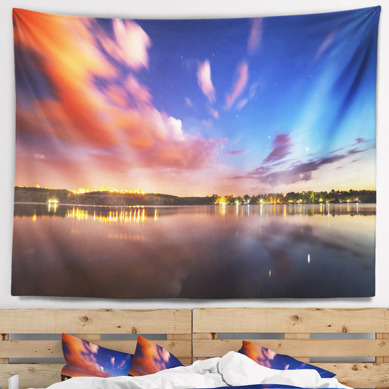 Paysage, reflet ravi d'une tapisserie fluviale, H 32 po x l 39 po