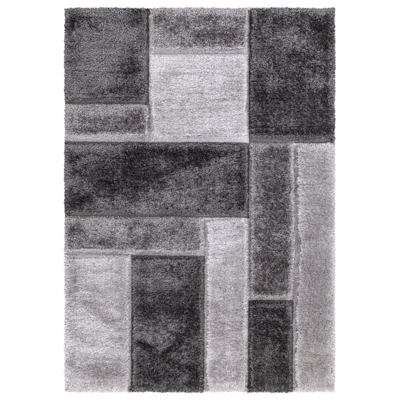 Geometric Shaggy Area Rug, Rectangle 152 x 279 cm