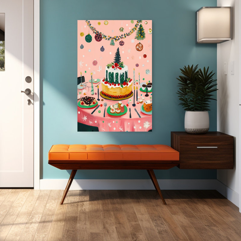 Christmasdinnerno01, impression d'art contemporain contemporain, 48" H x 32" W