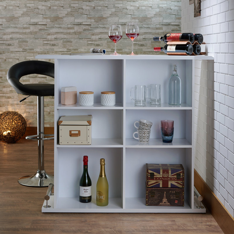 White High Gloss Finish Bar Table